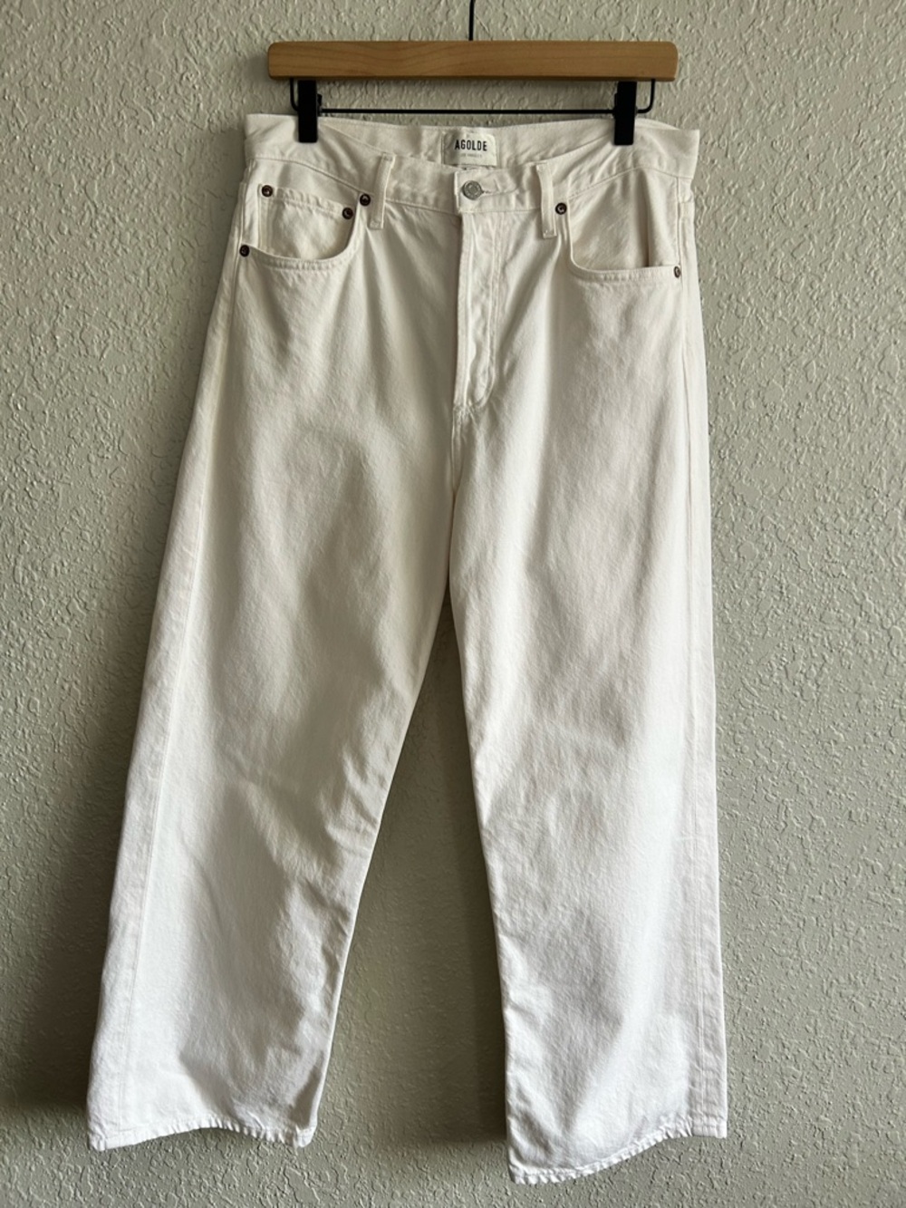 Agolde Ren High-Rise Wide-Leg Jeans in Fortune Cookie - Picture 2 of 6